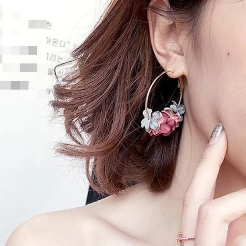 Boho gypsy Flower homemade Earrings jewelry